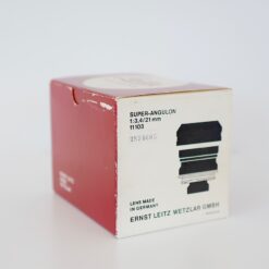 Alternative view of LEICA Super-Angulon 21mmF3.4 last version 1977y with Hood and Box etc,