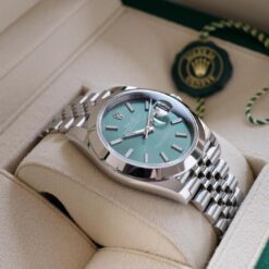 Alternative view of ROLEX DATE-JUST "Mint Green" Ref.126300 Jubilee Bracelet