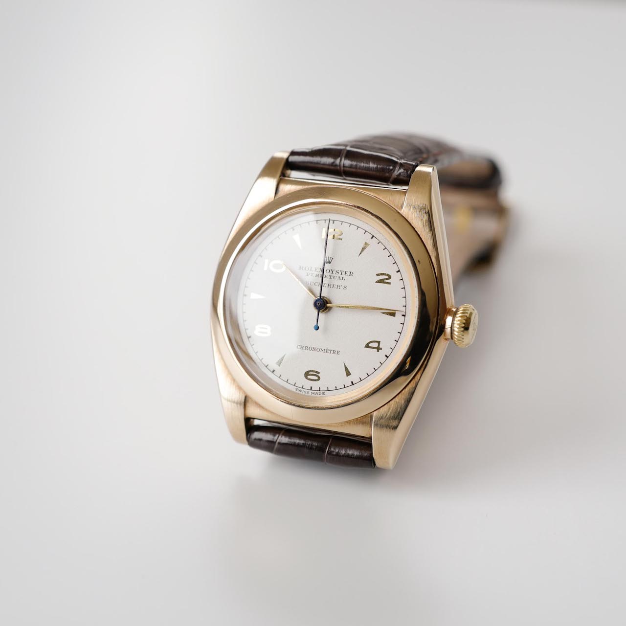 ROLEX OYSTER PERPETUAL "BUCHERER Wネーム" Bubble-Back Ref.3131 1946y - 画像 (4)