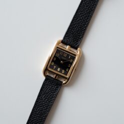 Hermès "Cape Cod"ケープコッド 18k Yellow Gold Black dial with Hermès Leather Strap