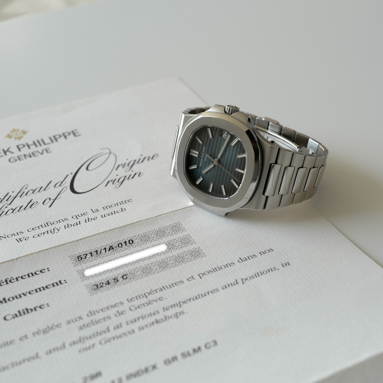 PATEK PHILIPPE Nautilus "Jumbo" Ref.5711/1A-010 Blue-Grey Dial Full Set - 画像 (6)