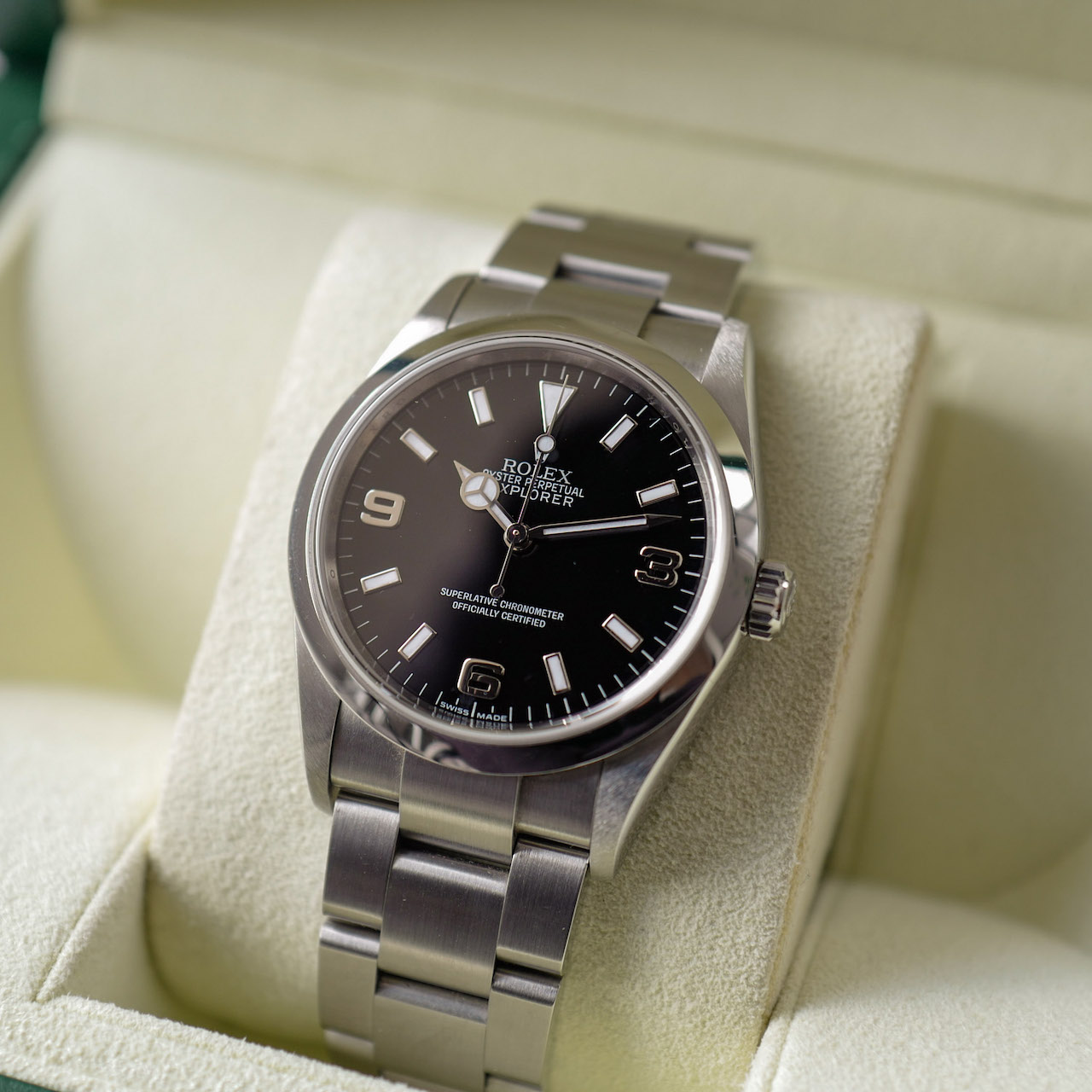 ロレックス/エクスプローラー1/ブラックアウトダイヤル/未研磨フルセット/ROLEX EXPLORER1 Ref.114270V "Black Out" 2009y FULL SET MINT