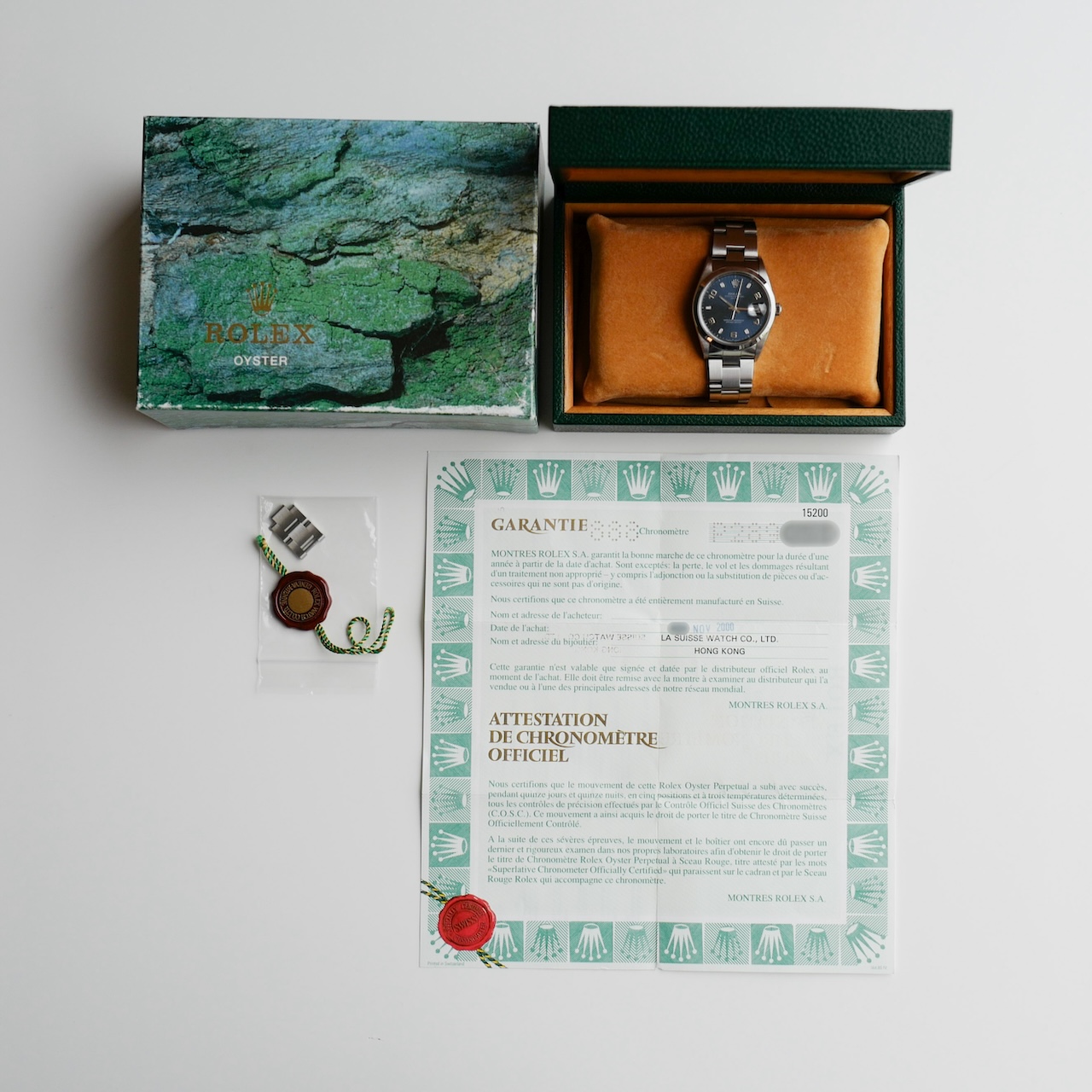 ロレックス/オイスターパーペチュアルデイト15200/飛びアラビアダイヤル/P番2000年/フルセット/ROLEX OYSTER PERPETUAL DATE Ref.15200 "Blue Arabic Dial" P 2000y Full Set - 画像 (2)