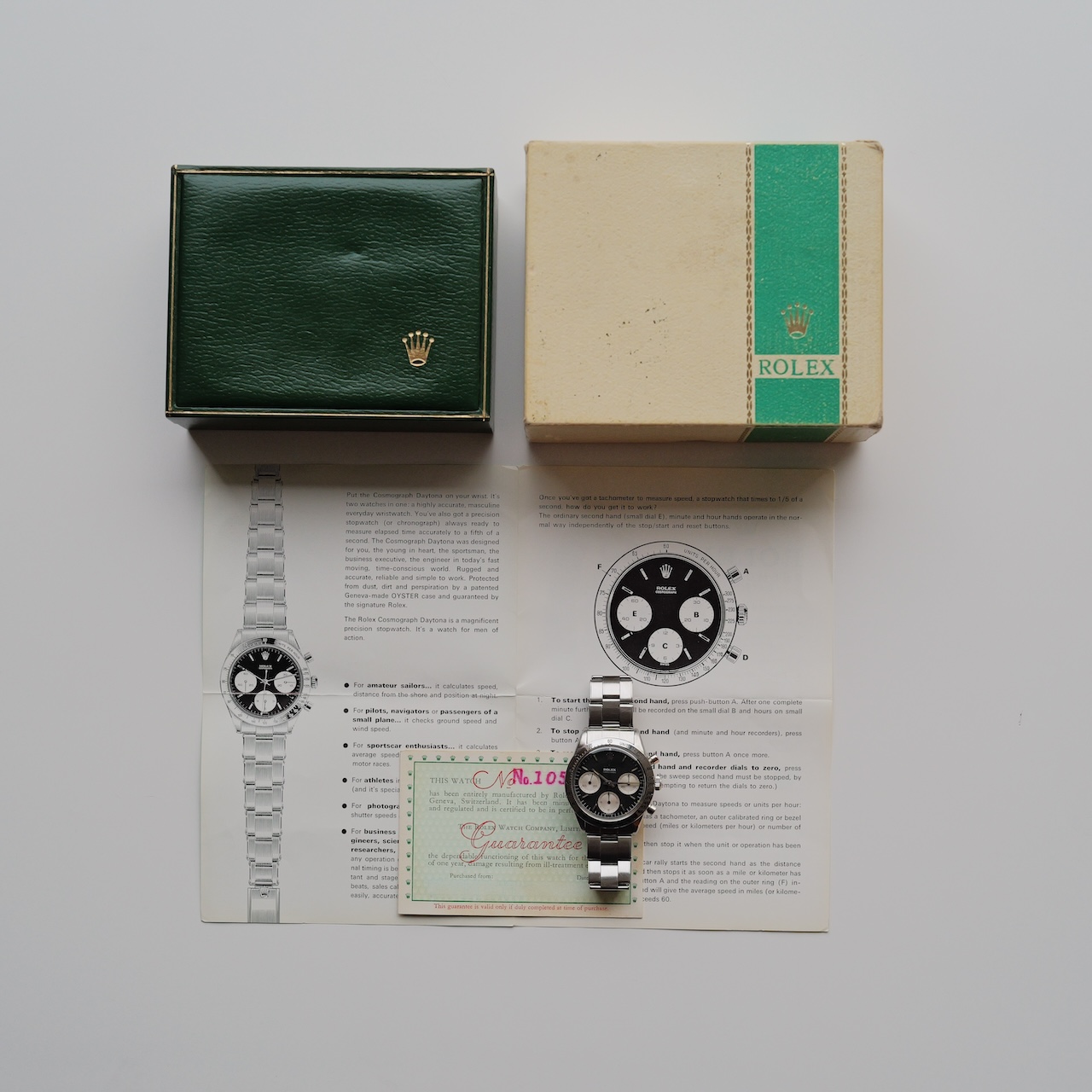 ロレックス/デイトナ6239/2ndル・マン/国際保証書つき/ROLEX DAYTONA Ref.6239 "2nd Le Mans"1964y with Paper and Box - 画像 (2)