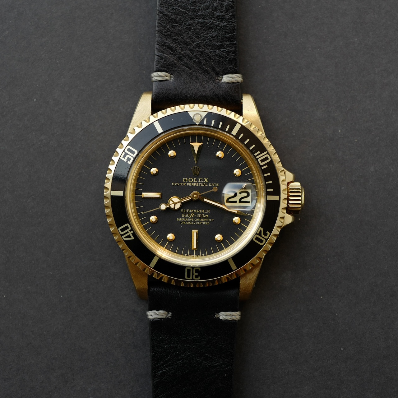 ロレックス/サブマリーナ1680/8/黒壺ダイヤル/ROLEX SUBMARINER DATE Ref.1680/8 "NIPPLE DIAL"18KYG 1976-77y - 画像 (3)