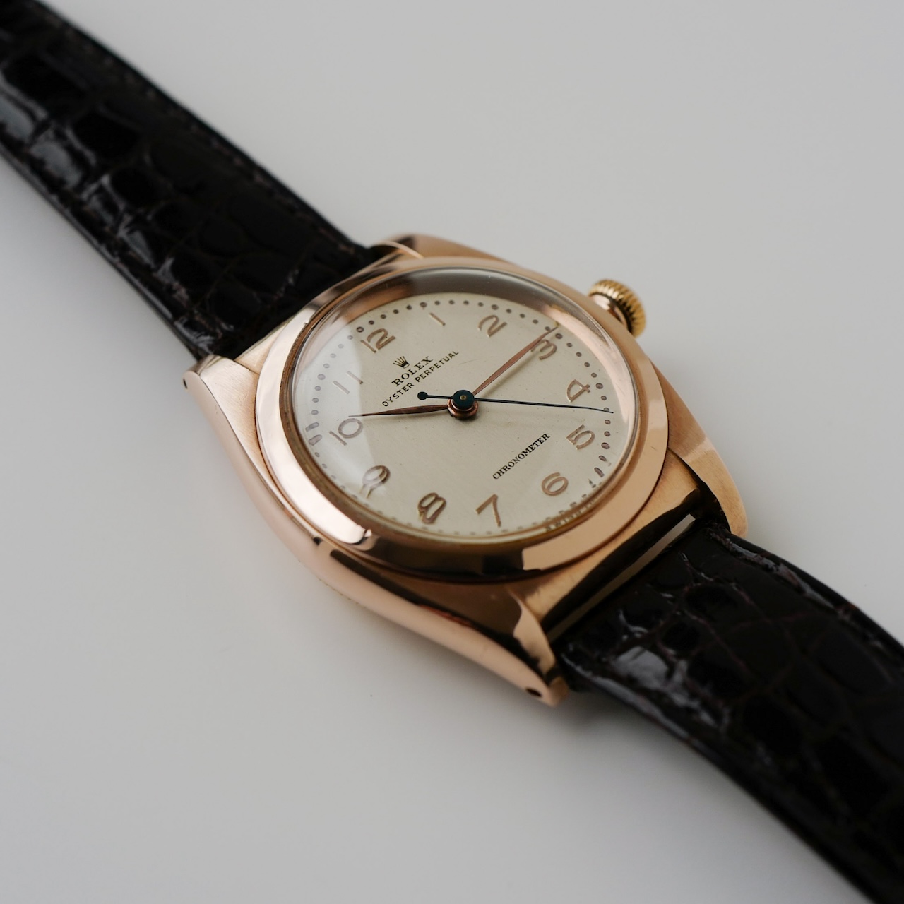 ロレックス/バブルバック/14Kピンクゴールド/Ref.3131/ROLEX OYSTER PERPETUAL Ref. 3131 "Bubble Back" 14K Pink Gold 1946 - 画像 (6)