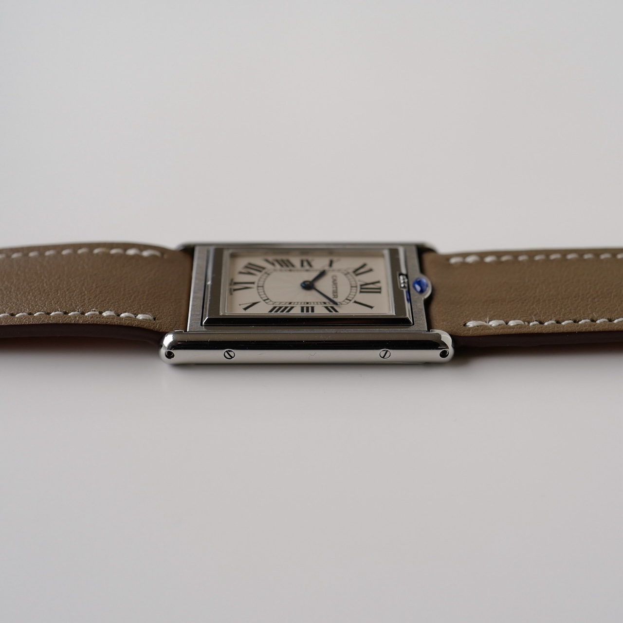 カルティエ/タンクバスキュラントLM/ホワイトローマンギョーシェダイヤル/手巻き/フレデリックピゲ/CARTIER TANK BASCULANTE White Roman Guilloche Dial / Hand Winding / SS 2001 - 画像 (10)