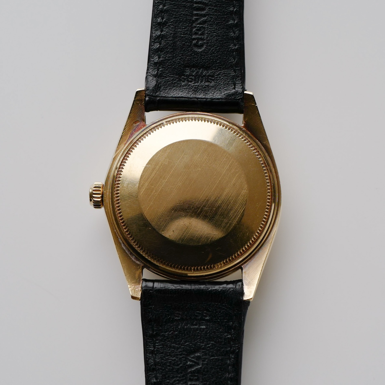 ロレックス/オイスターパーペチュアルデイト1500/8/ミラーダイヤル/18KYG/国際保証書つき/ROLEX OYSTER PERPETUAL DATE Ref.1500/8"GILT DIAL" 18KYG 1966y with Paper - 画像 (8)