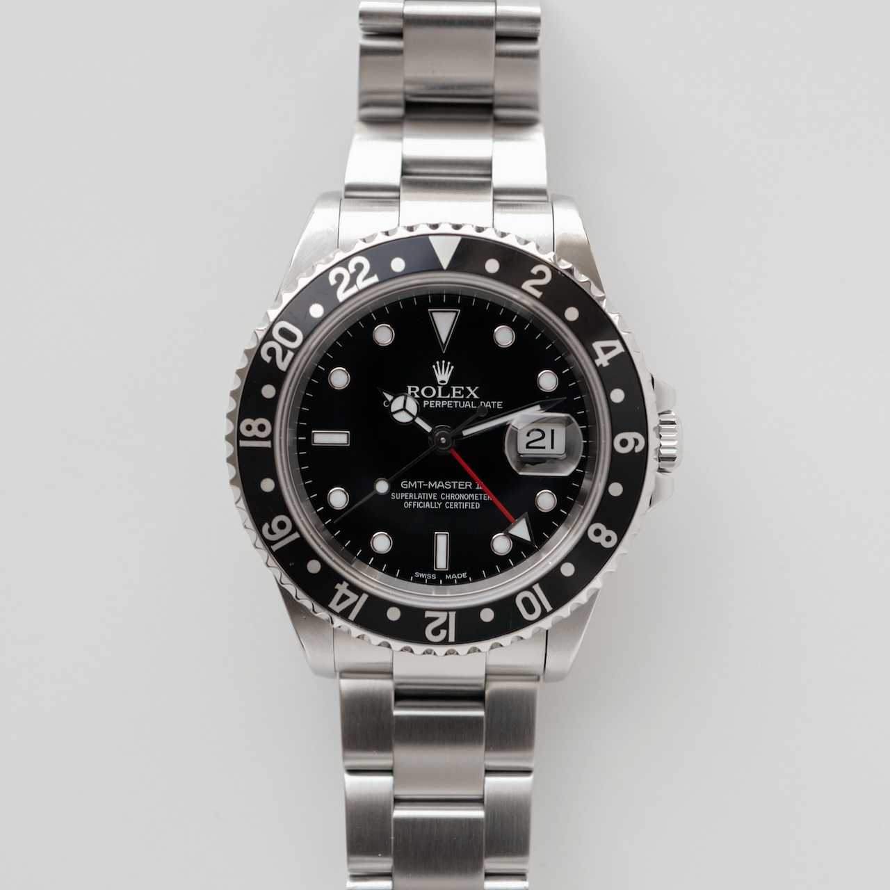 ロレックス/GMTマスター2/16710/黒ベゼル/横穴あり/フルセット/ROLEX GMT-MASTER 2 Ref.16710 2002y Full Set - 画像 (6)