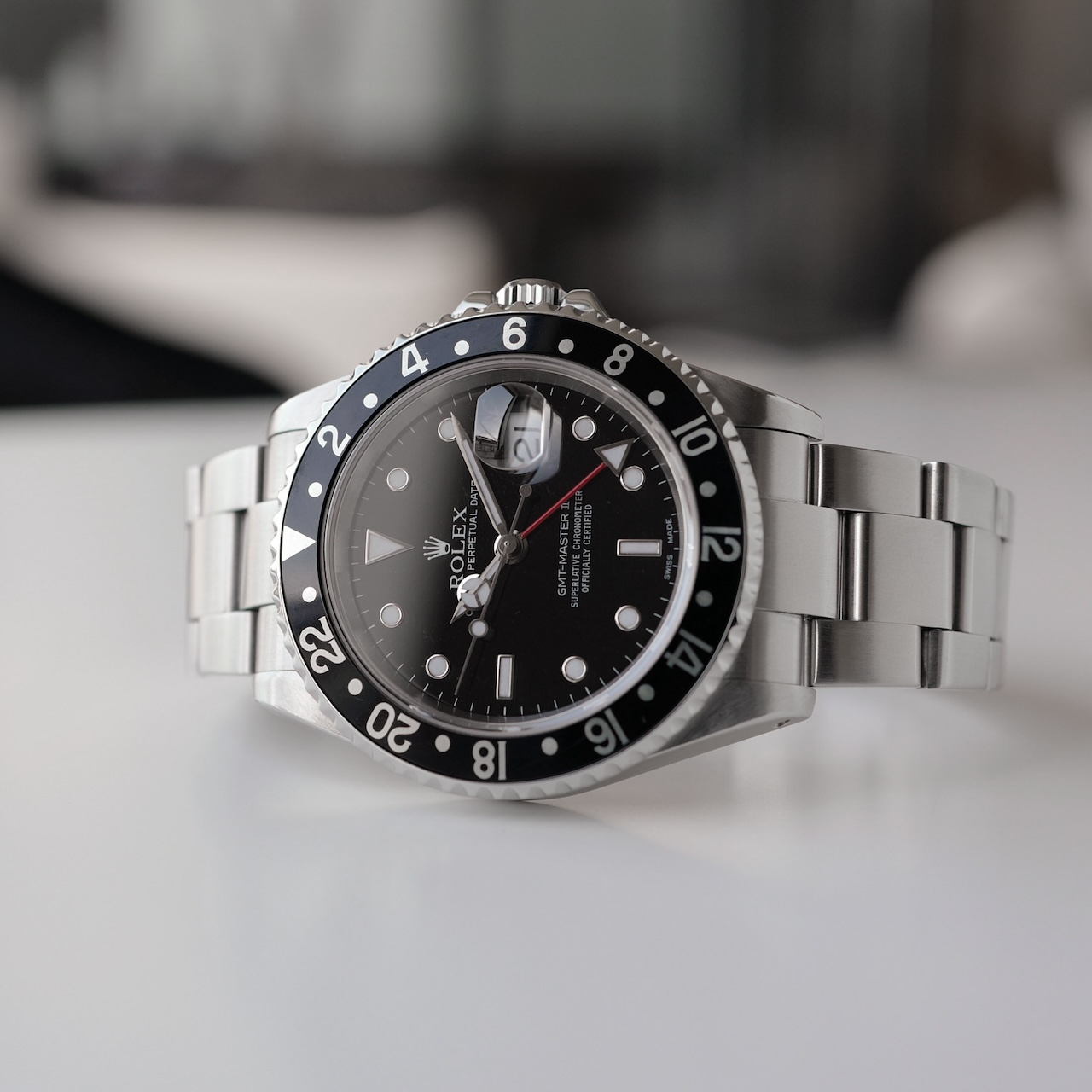 ロレックス/GMTマスター2/16710/黒ベゼル/横穴あり/フルセット/ROLEX GMT-MASTER 2 Ref.16710 2002y Full Set - 画像 (7)