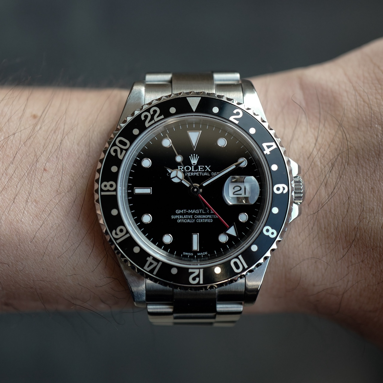 ロレックス/GMTマスター2/16710/黒ベゼル/横穴あり/フルセット/ROLEX GMT-MASTER 2 Ref.16710 2002y Full Set - 画像 (4)