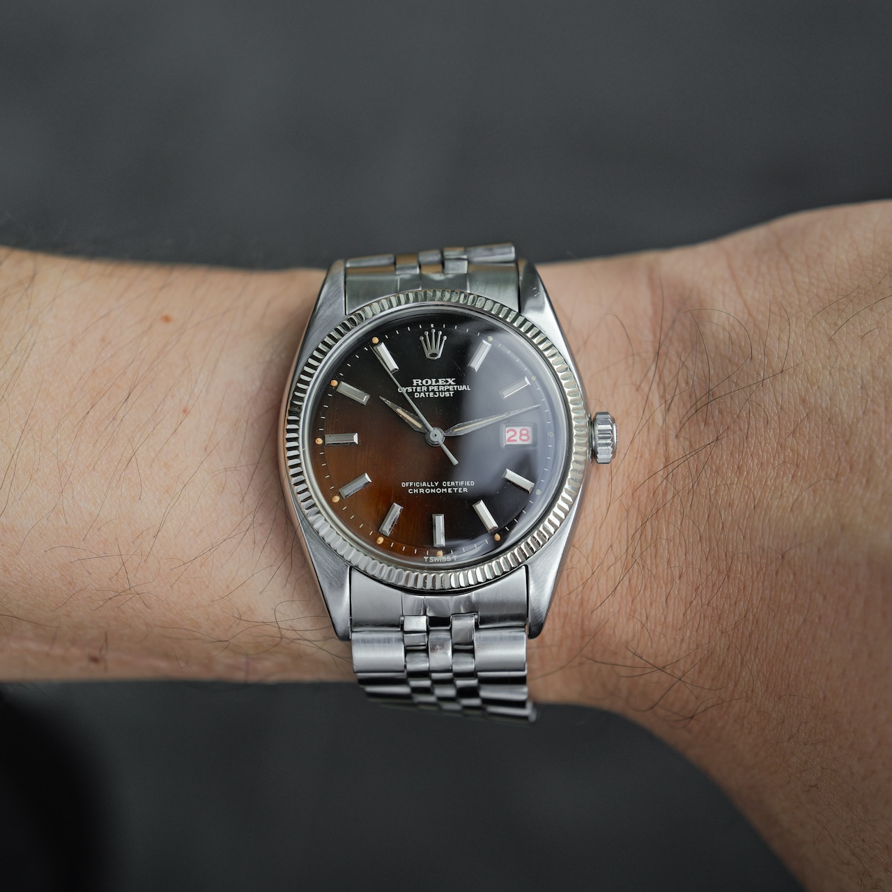 ロレックス/デイトジャスト6305/OCC/トロピカル/ミラーダイヤル/1954年/ROLEX DATE-JUST Ref.6305 "OCC TROPICAL GILT DIAL" 1954 - 画像 (6)