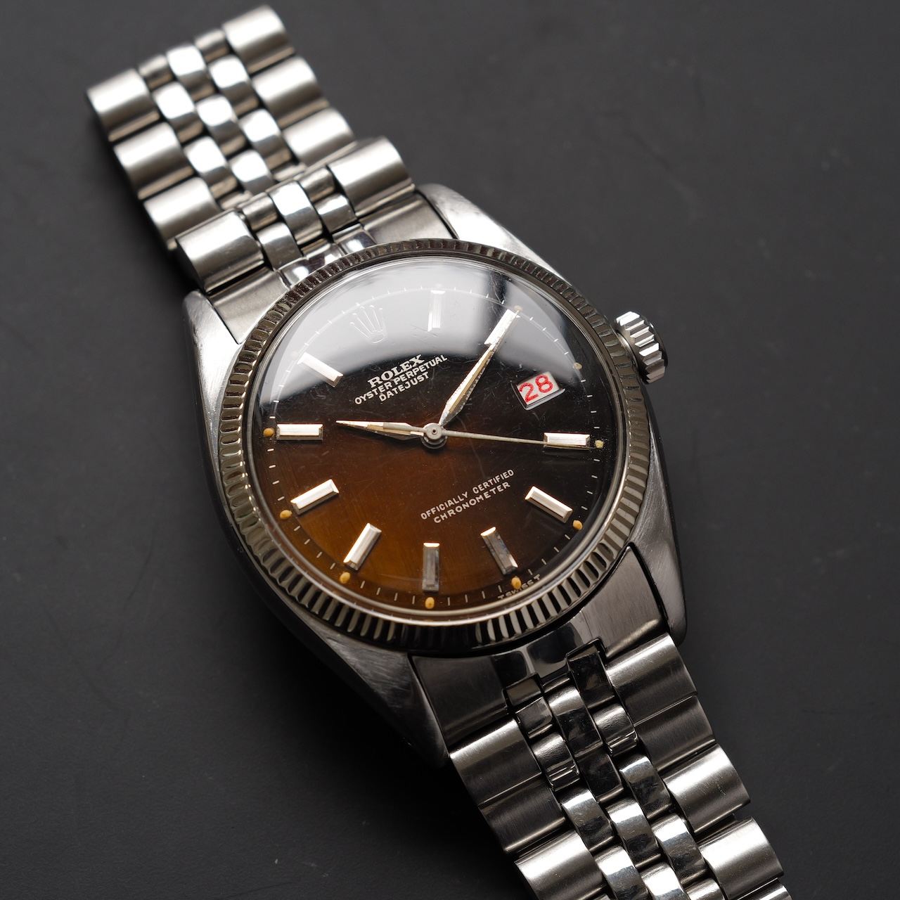 ロレックス/デイトジャスト6305/OCC/トロピカル/ミラーダイヤル/1954年/ROLEX DATE-JUST Ref.6305 "OCC TROPICAL GILT DIAL" 1954 - 画像 (3)