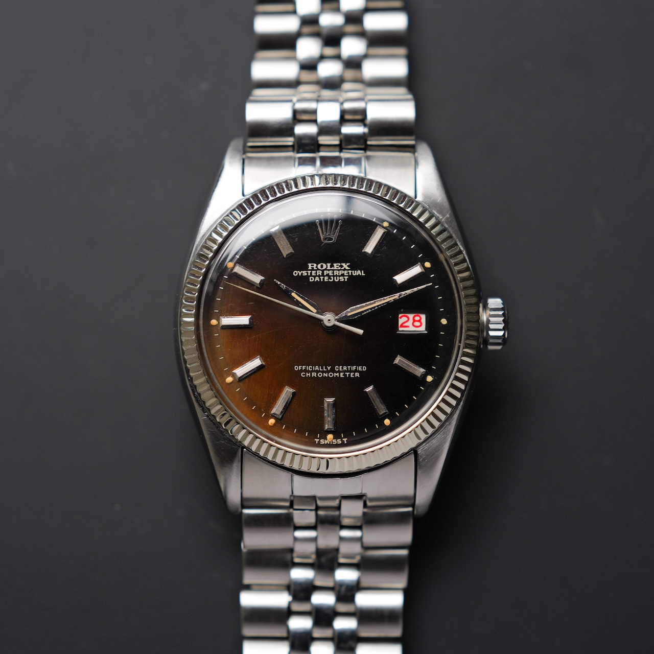 ロレックス/デイトジャスト6305/OCC/トロピカル/ミラーダイヤル/1954年/ROLEX DATE-JUST Ref.6305 "OCC TROPICAL GILT DIAL" 1954 - 画像 (4)