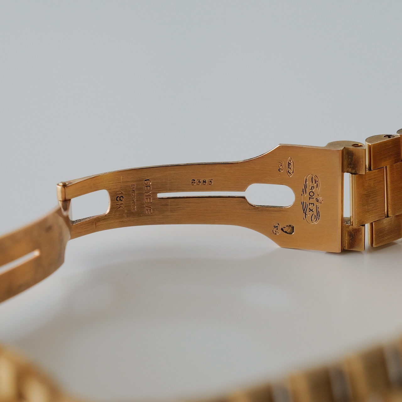 ロレックス/デイデイト18238A/E番/10Pダイヤモンド/シャンパンダイヤル/18Kイエローゴールド/裏蓋シール/保証書付きフルセット/ROLEX DAY-DATE Ref.18238A "Baguette Diamond" Champagne Dial 18KYG 1990 Full Set - 画像 (10)