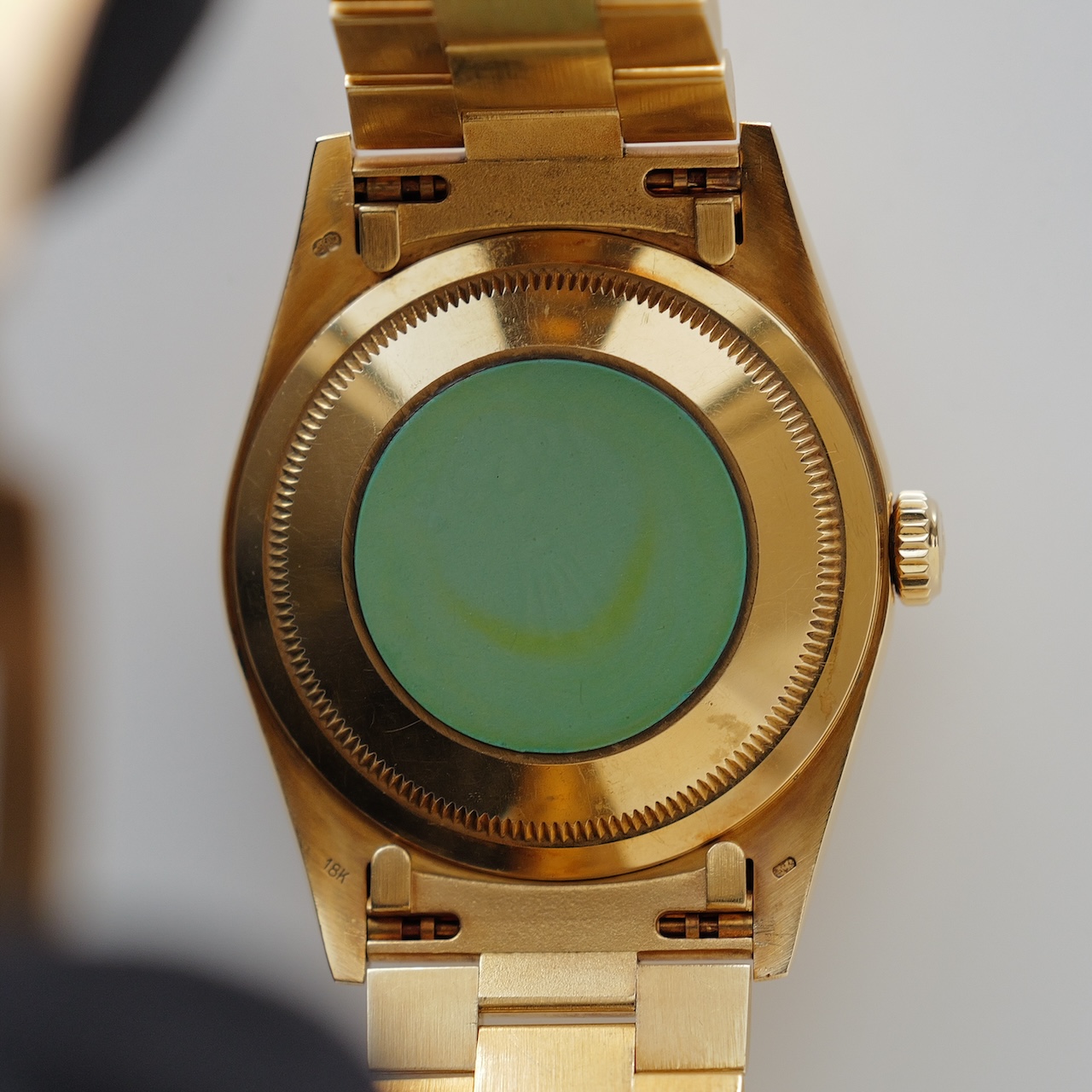 ロレックス/デイデイト18238A/E番/10Pダイヤモンド/シャンパンダイヤル/18Kイエローゴールド/裏蓋シール/保証書付きフルセット/ROLEX DAY-DATE Ref.18238A "Baguette Diamond" Champagne Dial 18KYG 1990 Full Set - 画像 (11)