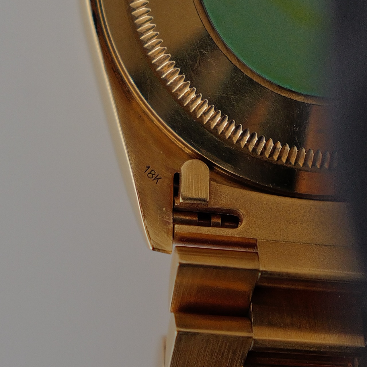 ロレックス/デイデイト18238A/E番/10Pダイヤモンド/シャンパンダイヤル/18Kイエローゴールド/裏蓋シール/保証書付きフルセット/ROLEX DAY-DATE Ref.18238A "Baguette Diamond" Champagne Dial 18KYG 1990 Full Set - 画像 (14)