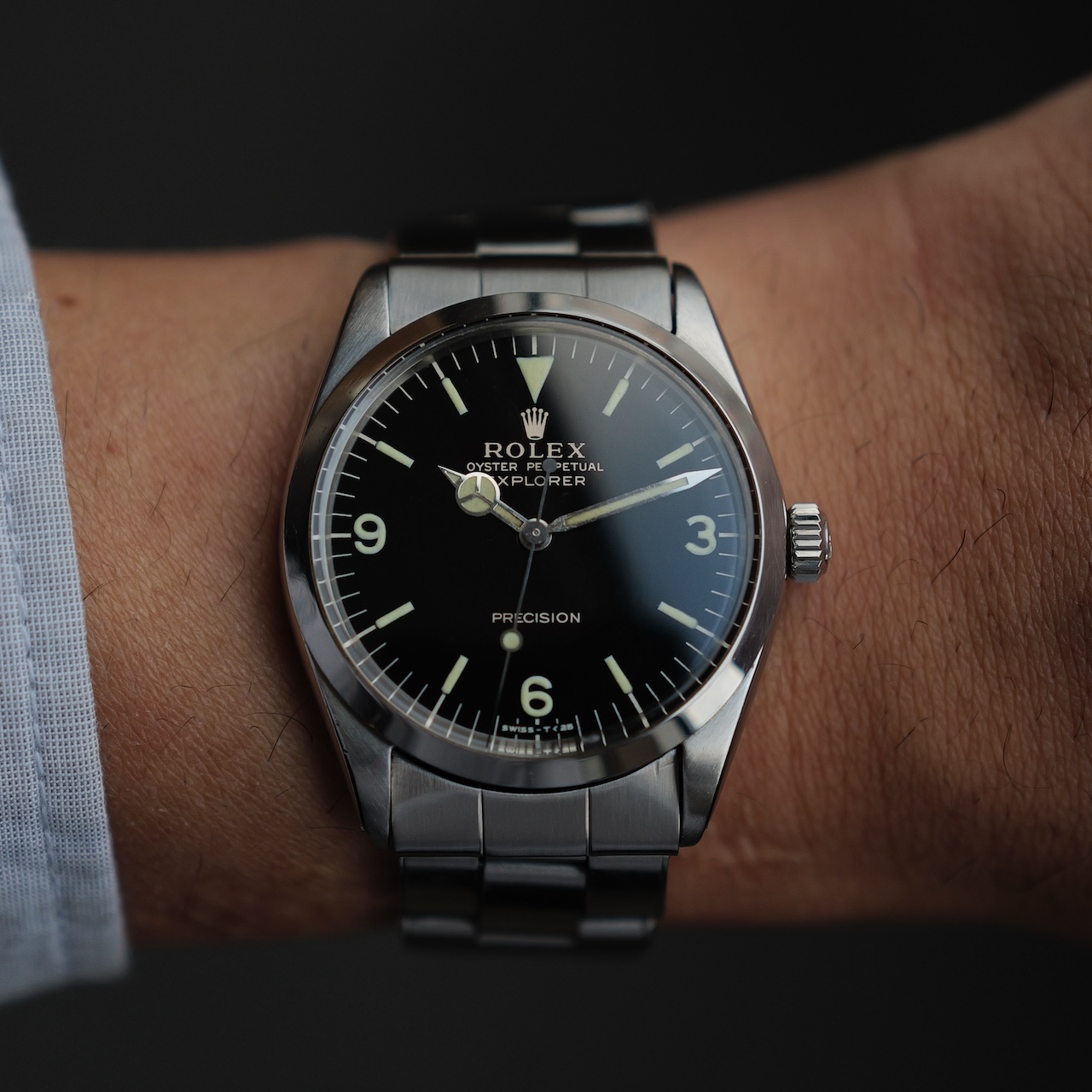 ロレックス/オイスターパーペチュアル5500/エクスプローラーダイヤル/ミラーダイヤル/1966年/ROLEX OYSTER PERPETUAL Ref.5500 EXPLORER "GILT DIAL" 1966 - 画像 (2)