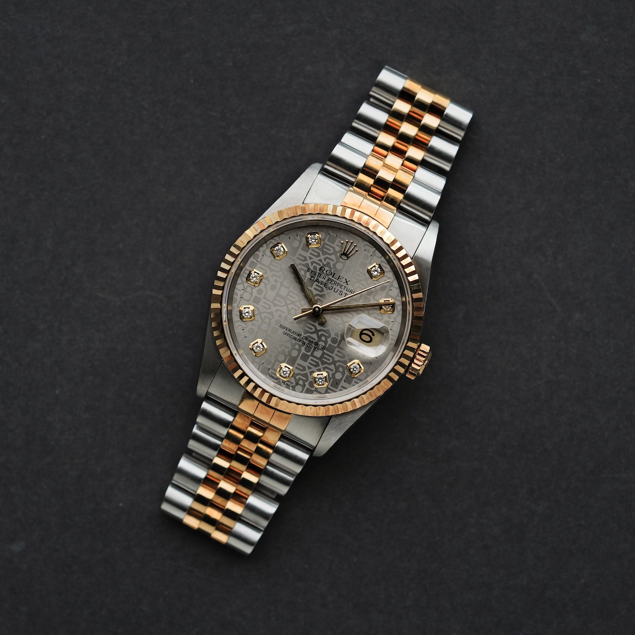 ロレックス/デイトジャスト16233G/T番/コンピューターダイヤル/後期10Pダイヤ/18Kイエローゴールド/裏蓋シールあり/ROLEX DATE-JUST Ref.16233G "Computer Diamond"18KYG 1996 with Box