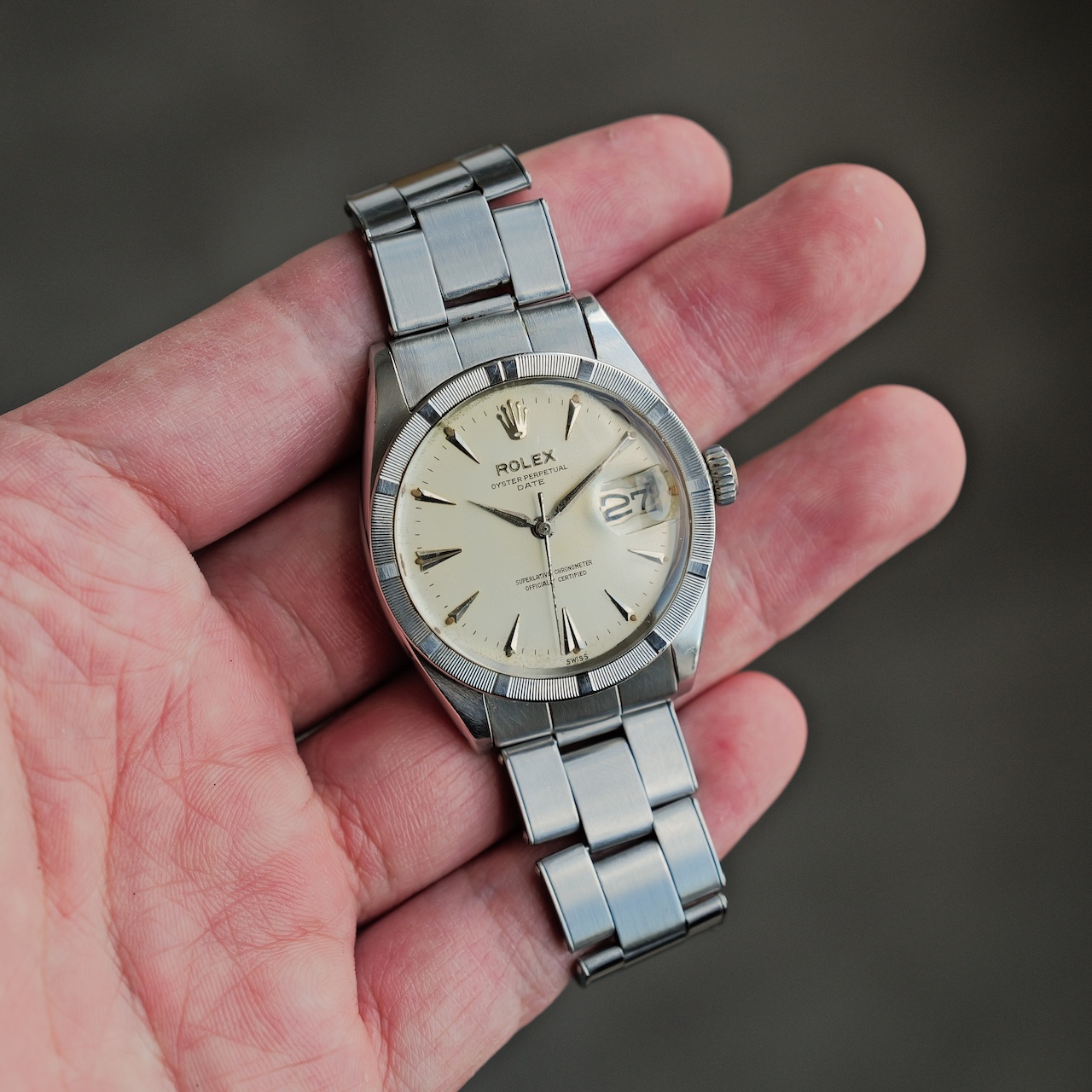 ロレックス/オイスター・パーペチュアル・デイト1501/エンジンターンドベゼル/保証書/元箱付き/ROLEX/OYSTER PERPETUAL DATE/Ref.1501/Engine Turned Bezel/1961/Box and Paper - 画像 (3)