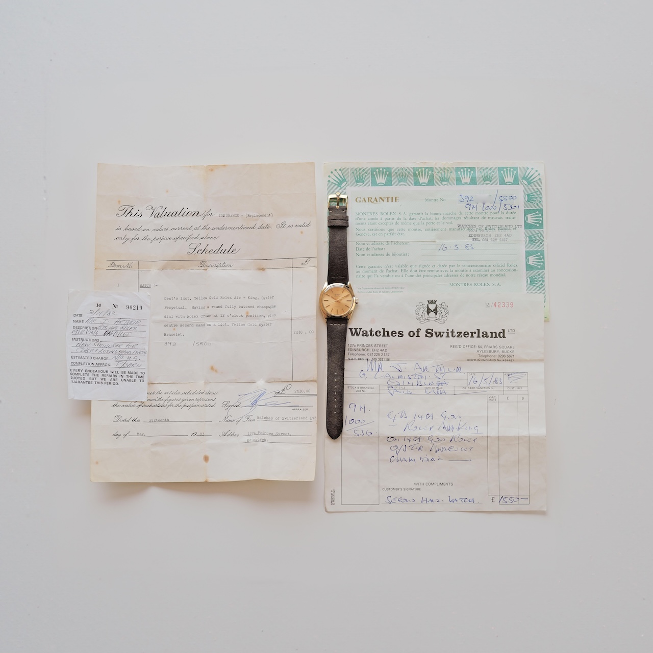 ロレックス/エアキング5500/14Kイエローゴールド/保証書付き/ROLEX AIR-KING Ref.5500 14KYG 1975Y with Paper - 画像 (2)