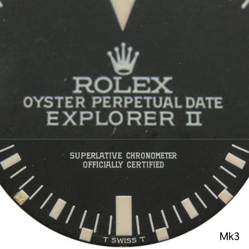 Ref.1655のマーク3ダイヤル。センタースプリットで一番判別がしやすい