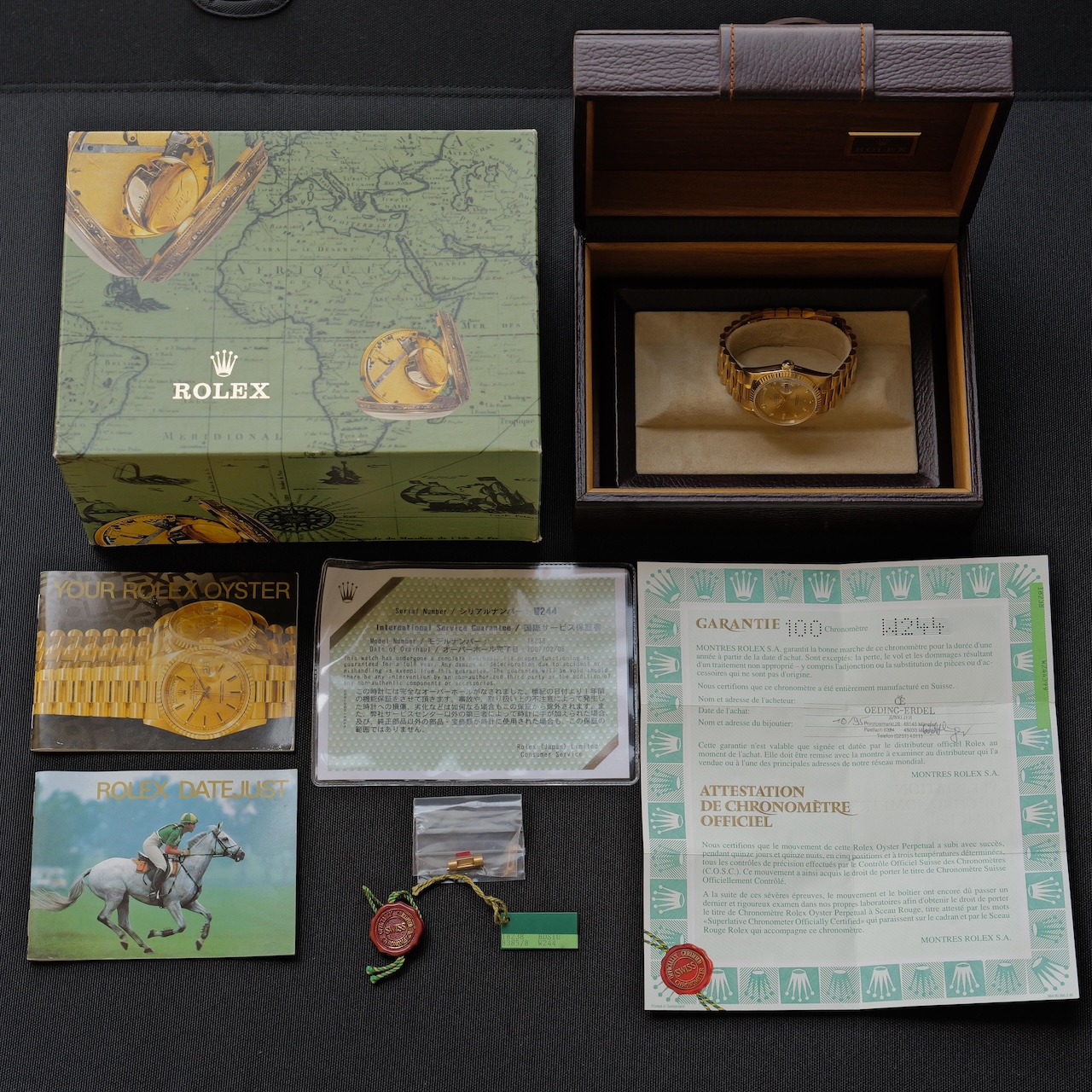 ロレックス/デイデイト18238A/W番/ 10Pダイヤモンド/18Kイエローゴールド/保証書付きフルセット/ROLEX DAY-DATE Ref,18238A "Baguette Diamond" 18K Yellow Gold 1995y Full Set - 画像 (2)