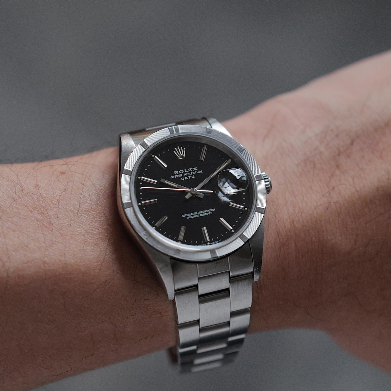 【価格見直し】ロレックス/オイスターパーペチュアル デイト15210/エンジンターンドベゼル/保証書つき/ROLEX OYSTER PERPETUAL DATE Ref.15210 "ENGINE TURNED BEZEL" 1993-94y with Guarantee - 画像 (3)