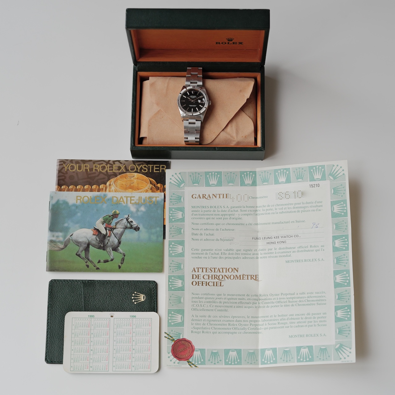 【価格見直し】ロレックス/オイスターパーペチュアル デイト15210/エンジンターンドベゼル/保証書つき/ROLEX OYSTER PERPETUAL DATE Ref.15210 "ENGINE TURNED BEZEL" 1993-94y with Guarantee - 画像 (2)