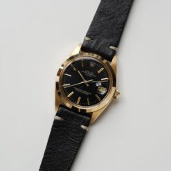 ロレックス/オイスターパーペチュアルデイト1500/8/ほぼデッド/黒文字盤/18Kイエローゴールド/裏蓋シール/ROLEX OYSTER PERPETUAL DATE Ref.1500/8 BLACK DIAL 18KYG 1977y