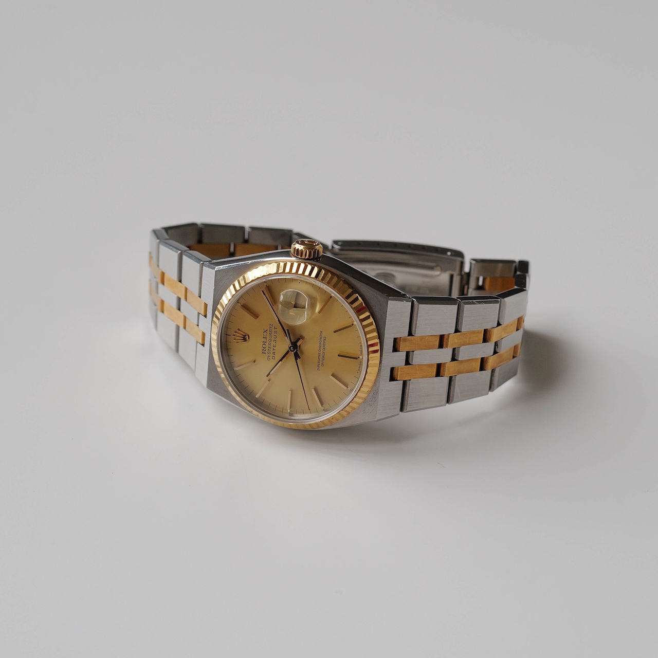 ロレックス/オイスタークォーツ/デイトジャスト/ノンポリッシュ/18Kイエローゴールド/裏蓋シール/ROLEX DATE JUST REF.17013 "OYSTER QUARTZ" Unpolished 18K Yellow Gold 1986-87y - 画像 (7)