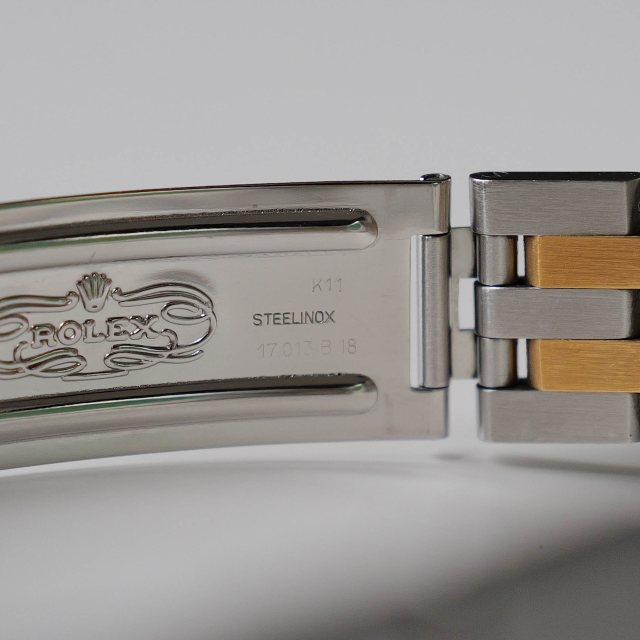 ロレックス/オイスタークォーツ/デイトジャスト/ノンポリッシュ/18Kイエローゴールド/裏蓋シール/ROLEX DATE JUST REF.17013 "OYSTER QUARTZ" Unpolished 18K Yellow Gold 1986-87y - 画像 (9)