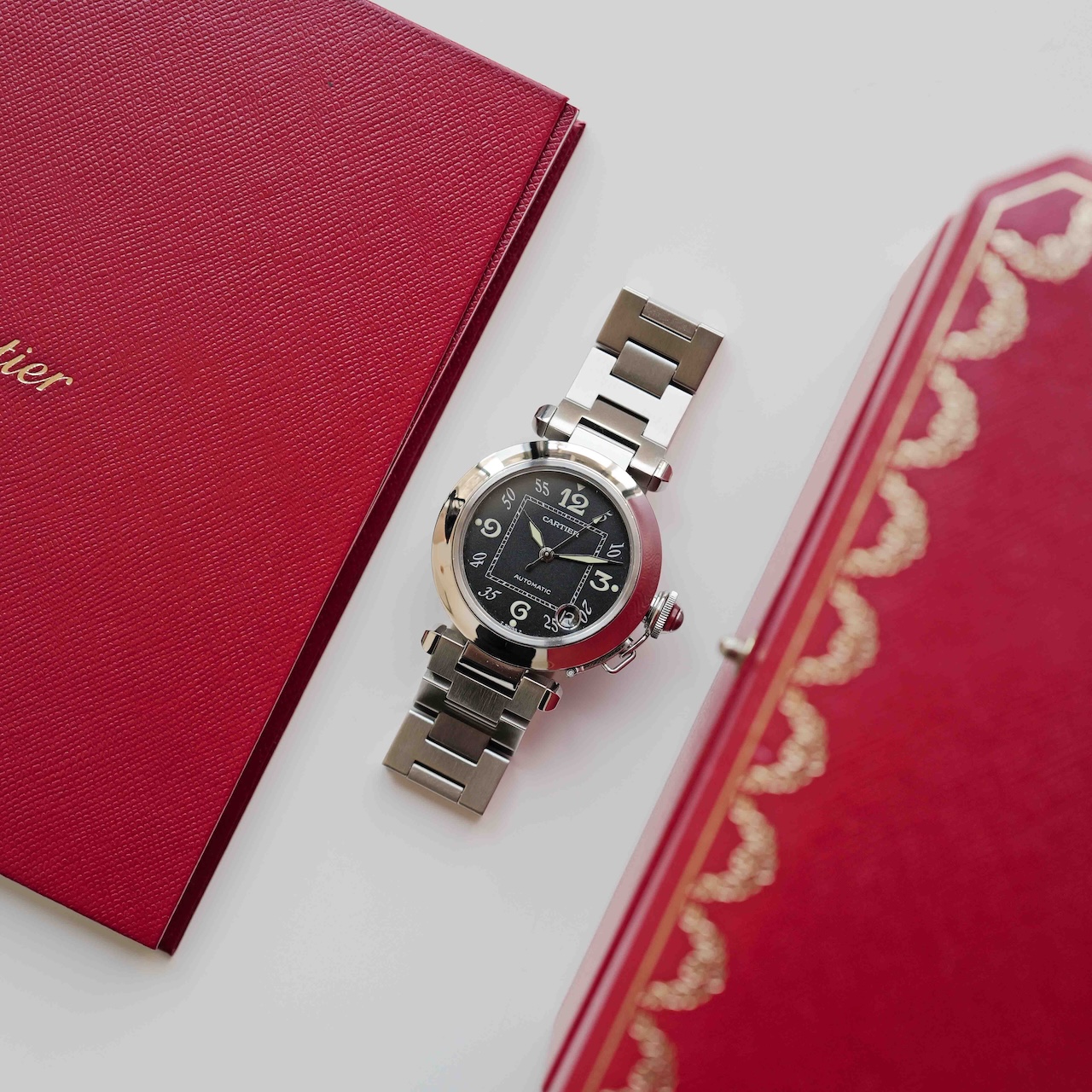 【ON HOLD】カルティエ/パシャC/2324/黒文字盤/保証書付フルセット/CARTIER PASHA C 35mm "BLACK DIAL"Ref.2324 1999y FULL SET - 画像 (3)