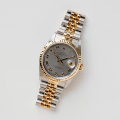 ロレックス/デイトジャスト/X番/グレー ローマンダイヤル/箱・保証書付フルセット/ROLEX DATE-JUST REF.16233 18KYG “GREY ROMAN” 1991y with Box and Paper