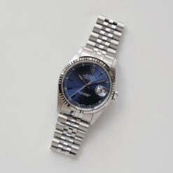 ロレックス/デイトジャスト/U番/ブルーダイヤル/裏蓋シール/箱・冊子等付属/ROLEX DATE-JUST REF.16234 “BLUE” 18KWG bezel 1997y with Box