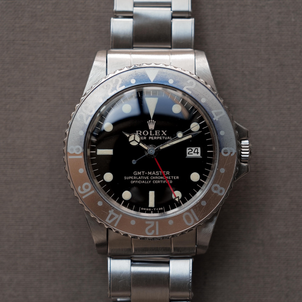 ロレックス/GMTマスター1675/後期ミラーダイヤル/マーク1ベゼル/ROLEX GMT-MASTER REF.1675 "GILT DIAL" Mk.1 Bezel 1966y-67y - 画像 (4)